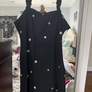 Black Floral Mini Dress!